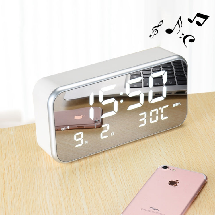 Multi-functional Large Screen LED Digital Music Alarm Clock with Time / Week / Temperature / Calendar Display & Remote Control, DC 5V, Music Alarm Clock Music Alarm Clock