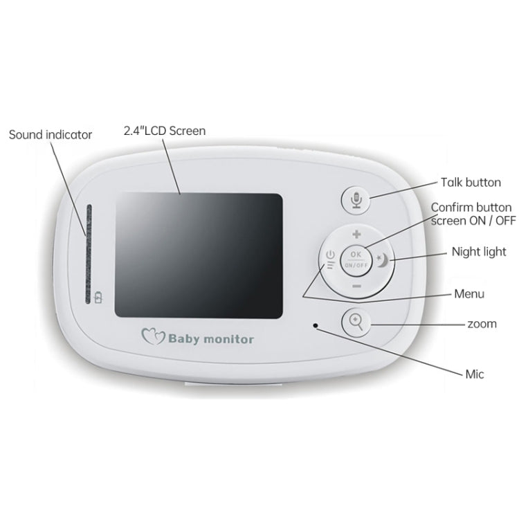 BM-SP820 2.4 inch LCD 2.4GHz Wireless Surveillance Camera Baby Monitor with 7-IR LED Night Vision, Two Way Voice Talk, BM-SP820 – Durable Build, Easy to Use