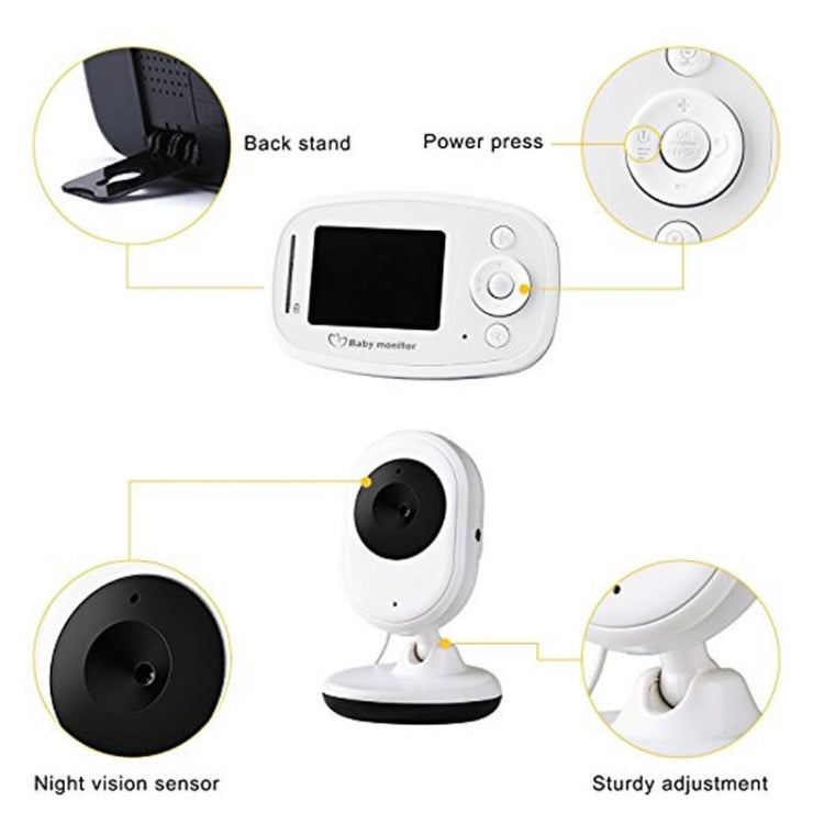 BM-SP820 2.4 inch LCD 2.4GHz Wireless Surveillance Camera Baby Monitor with 7-IR LED Night Vision, Two Way Voice Talk, BM-SP820 – Durable Build, Easy to Use