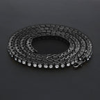 Mens Hip Hop Punk 1 Row Crystal Inlaid Alloy Necklace Chain, Size: 20 inch, Size: 20 inch