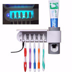 Automatic Toothpaste Dispenser Dental UV Ultraviolet Toothbrush Sterilizer Storage Holder US Plug
