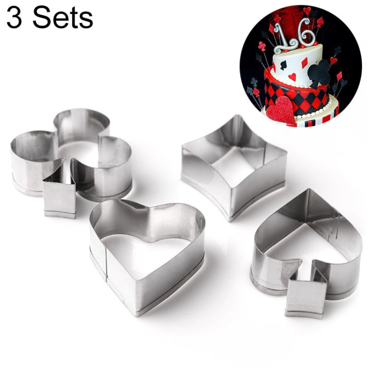 3 Sets Stainless Steel Poker Cookie Mold Playing Cards Cake Fondant Mold Spade Heart Biscuit Cutter, 3 Sets – Durable Build, Easy to Use 3 Sets