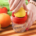 Multi-function Manual Mini Lemon Juicer with a Graduation Cup Juicer Red+Yellow