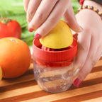 Multi-function Manual Mini Lemon Juicer with a Graduation Cup Juicer Red+Yellow