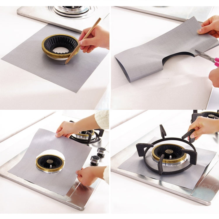 Gas Furnace Surface Ultra-thin Fibre Material Stovetop Protective Cleaning Pad, Size: 27*27cm, 0.12mm (Silver), 0.12mm