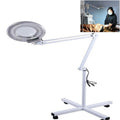 5X Foldable Swing Arm Desk Table Mount Magnifier with Lamp Light for Facial Tattoo Eyebrow Nail Salon Beauty, Cool White Light Default Title