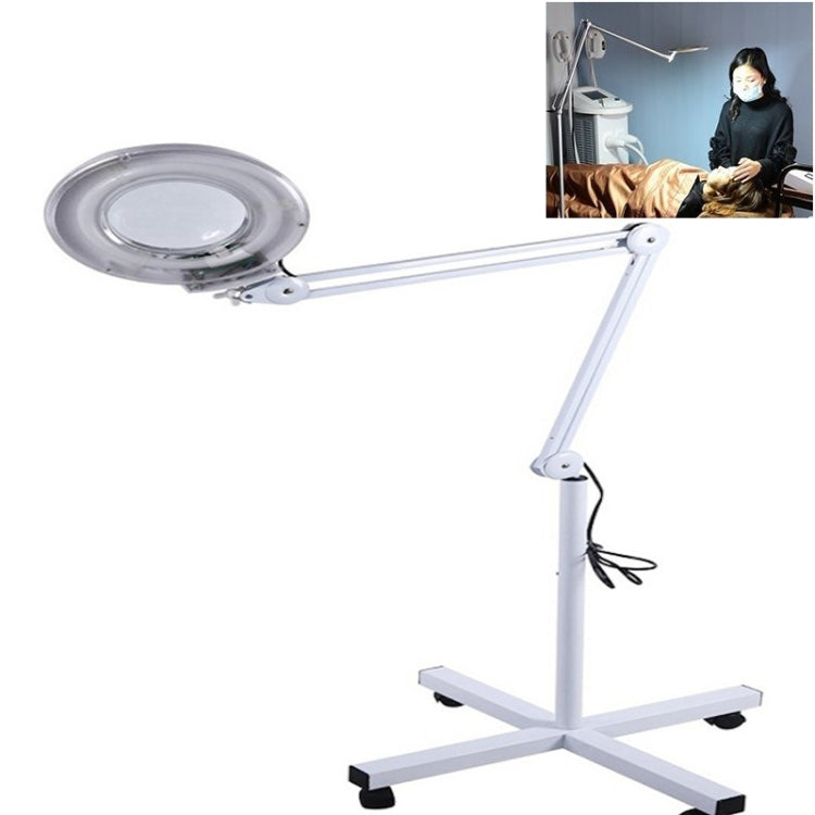 5X Foldable Swing Arm Desk Table Mount Magnifier with Lamp Light for Facial Tattoo Eyebrow Nail Salon Beauty, Cool White Light Default Title