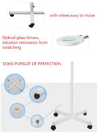 5X Foldable Swing Arm Desk Table Mount Magnifier with Lamp Light for Facial Tattoo Eyebrow Nail Salon Beauty, Cool White Light
