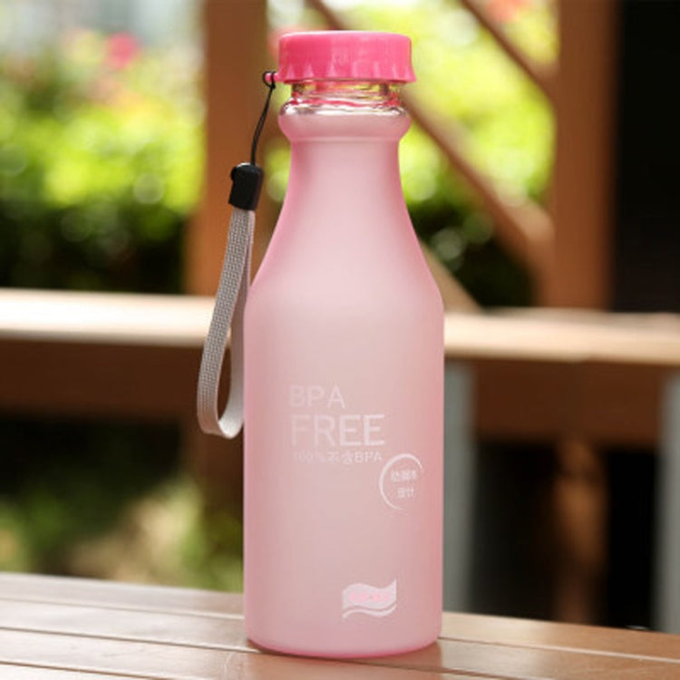 550ml Frost Leak-proof Plastic Portable Soda Bottle Sealed Simple Student Handy Beverage Bottle, 550ml 550ml Pink