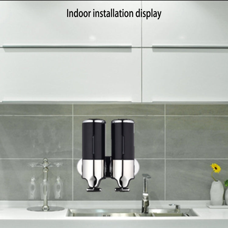 Dual Hotel Shower Manual Dispenser Wall Mounted Washing Liquid Shampoo Soap Bottle, Capacity: 1000ml, 1000ml/Black, 1000ml/Gold, 1000ml/Transparent, 1000ml/White, 1000ml/Dark Red, 1000ml/Silver