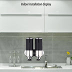 Dual Hotel Shower Manual Dispenser Wall Mounted Washing Liquid Shampoo Soap Bottle, Capacity: 1000ml, 1000ml/Black, 1000ml/Gold, 1000ml/Transparent, 1000ml/White, 1000ml/Dark Red, 1000ml/Silver