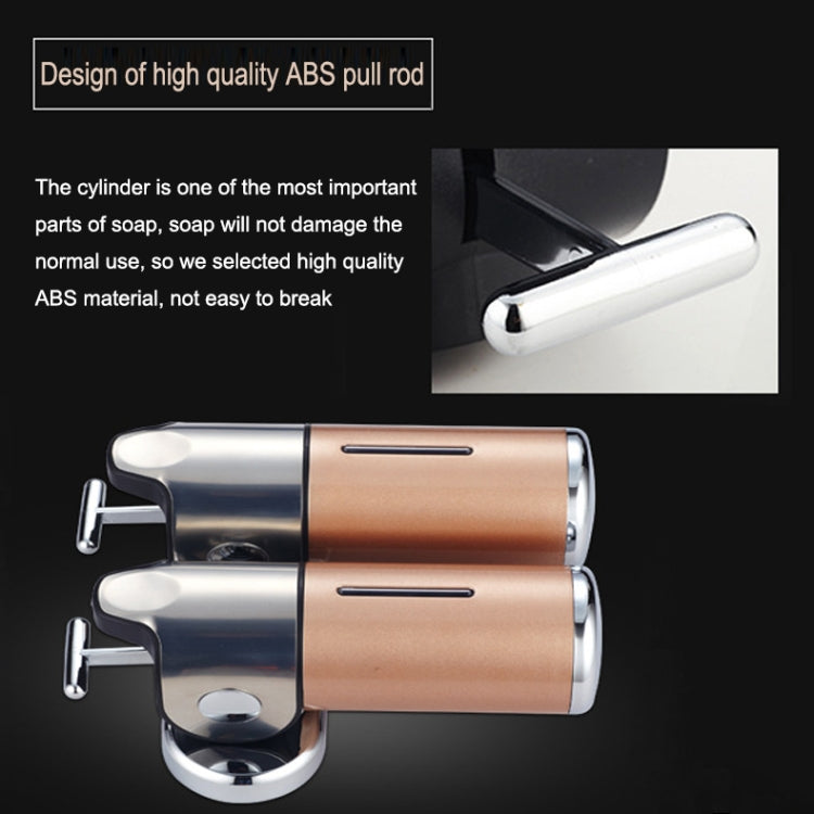 Dual Hotel Shower Manual Dispenser Wall Mounted Washing Liquid Shampoo Soap Bottle, Capacity: 1000ml, 1000ml/Black, 1000ml/Gold, 1000ml/Transparent, 1000ml/White, 1000ml/Dark Red, 1000ml/Silver