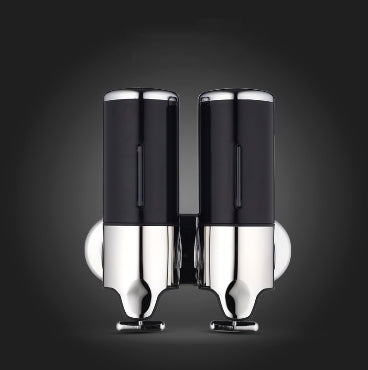 Dual Hotel Shower Manual Dispenser Wall Mounted Washing Liquid Shampoo Soap Bottle, Capacity: 1000ml, 1000ml/Black, 1000ml/Gold, 1000ml/Transparent, 1000ml/White, 1000ml/Dark Red, 1000ml/Silver 1000ml Black Black