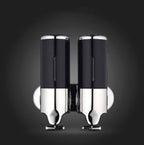 Dual Hotel Shower Manual Dispenser Wall Mounted Washing Liquid Shampoo Soap Bottle, Capacity: 1000ml, 1000ml/Black, 1000ml/Gold, 1000ml/Transparent, 1000ml/White, 1000ml/Dark Red, 1000ml/Silver 1000ml Black Black