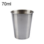 70ml Single Wall Electropolished Stainless Steel Brief Wine Cup(Silver), 70ml 70ml