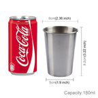180ml Single Wall Electropolished Stainless Steel Brief Wine Cup(Silver), 180ml – Durable Build, Easy to Use