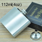 112mL (4oz) Outdoor Sports Handy Home Travel Wild Stainless Steel Portable Hip Flask(with Small Funnel)(Silver 112mL (4oz)), 112mL (4oz) 112mL (4oz)