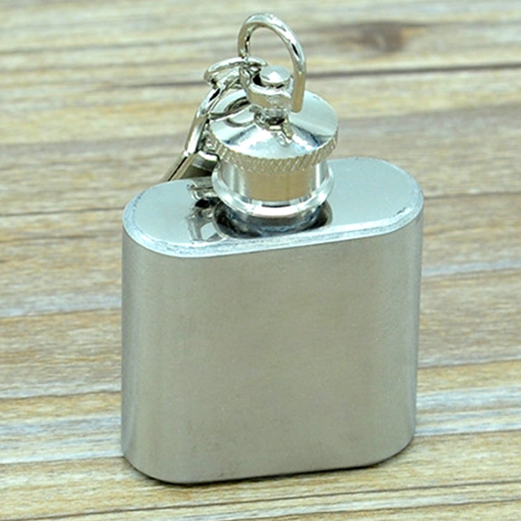 28mL(1oz)Cute Mini Portable Wine Jug Handy Stainless Steel Hip Flask with a Key Chain(Silver), 28mL(1oz) 28mL(1oz)