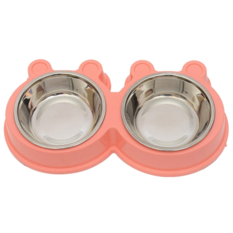 2 in 1 Stainless Steel Bowls, Anti-slippery Mat Cartoon Shape Detachable Pets Bowls, Random Color Delivery, 2 in 1 Cartoon Shape Pets Bowls