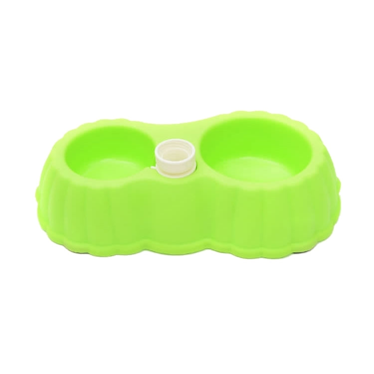 Pumpkin Shape Dog Cat Food Dish + Drinking Water Double Bowls with Automatic Water Dispenser, Size: S, Size: S Green, Size: S Magenta