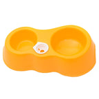 Dog Cat Food Dish + Drinking Water Double Bowls with Automatic Water Dispenser