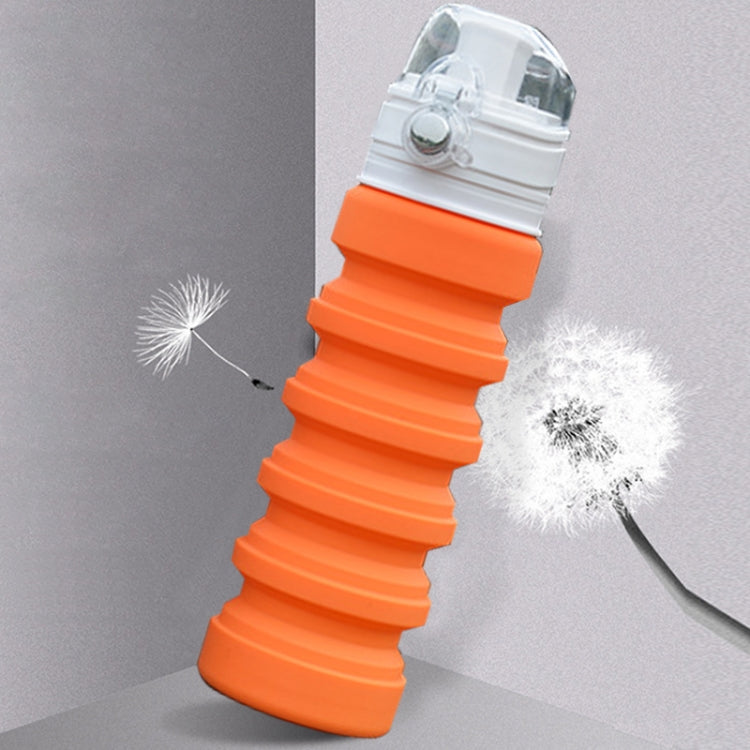 500mL Outdoor Travel Silicone Foldable Kettle Telescopic Cup Sports Drinking Bottle Orange