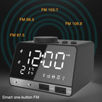 K11 Bluetooth Alarm Clock Speaker Creative Digital Music Clock Display Radio with Dual USB Interface, Support U Disk / TF Card / FM / AUX, EU Plug, EU Plug(Black), EU Plug(White)
