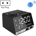 K11 Bluetooth Alarm Clock Speaker Creative Digital Music Clock Display Radio with Dual USB Interface, Support U Disk / TF Card / FM / AUX, EU Plug, EU Plug(Black), EU Plug(White) EU Plug(Black) Black