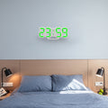 Multi-Function Large 3D LED Digital Wall Alarm Clock with Snooze Function, 12/24 Hours Display for Home, Kitchen, Office, DC 5V, CE Certificated, White Body Green Characters, White Body Blue Characters, White Body Red Characters                        ... White Body Green Characters Green
