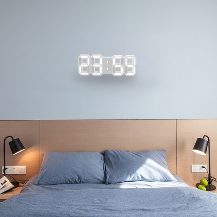 Multi-Function Large 3D LED Digital Wall Alarm Clock with Snooze Function, 12/24 Hours Display for Home, Kitchen, Office, DC 5V, CE Certificated, White Body Green Characters, White Body Blue Characters, White Body Red Characters... – Durable Build,... White Body White Characters White