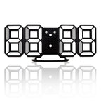Multi-Function Large 3D LED Digital Wall Alarm Clock with Snooze Function, 12/24 Hours Display for Home, Kitchen, Office, DC 5V, CE Certificated, Black Body White Characters, Black Body Blue Characters