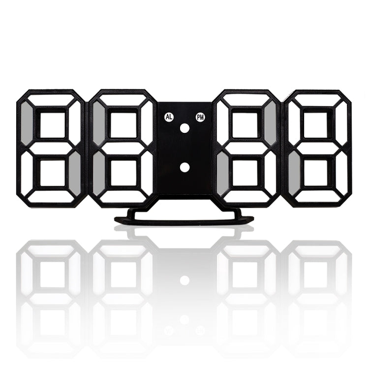 Multi-Function Large 3D LED Digital Wall Alarm Clock with Snooze Function, 12/24 Hours Display for Home, Kitchen, Office, DC 5V, CE Certificated, Black Body White Characters, Black Body Blue Characters