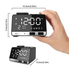 K11 Bluetooth Alarm Clock Speaker Creative Digital Music Clock Display Radio with Dual USB Interface, Support U Disk / TF Card / FM / AUX, US Plug, US Plug(Black), US Plug(White) – Bluetooth, TPU