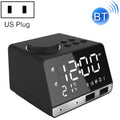 K11 Bluetooth Alarm Clock Speaker Creative Digital Music Clock Display Radio with Dual USB Interface, Support U Disk / TF Card / FM / AUX, US Plug, US Plug(Black), US Plug(White) – Bluetooth, TPU US Plug(Black) Black