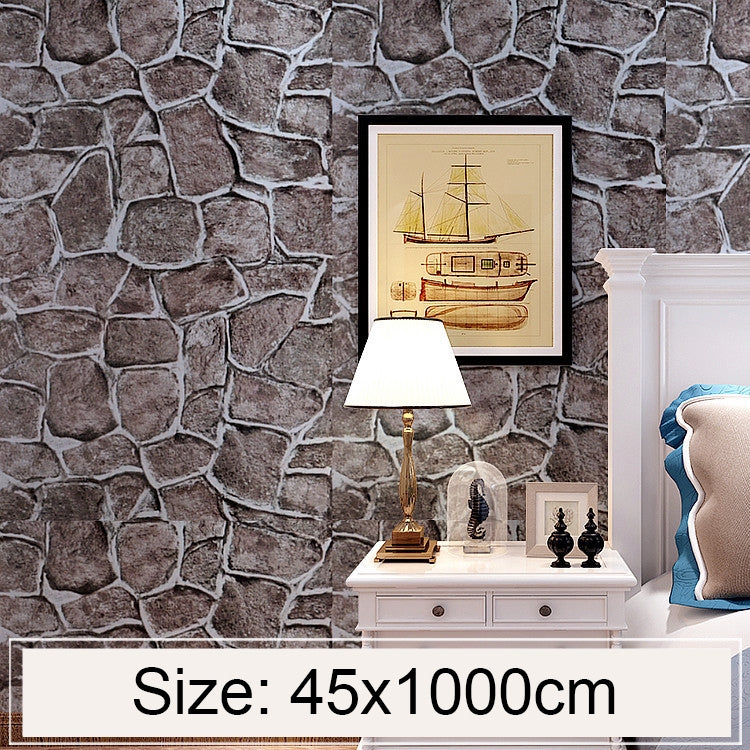 Fort Brick Creative 3D Stone Brick Decoration Wallpaper Stickers Bedroom Living Room Wall Waterproof Wallpaper Roll, Size: 45 x 1000cm, Fort brick Fort brick