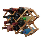 10 Bottles Racks Foldable Wine Stand Wooden Wine Holder Kitchen Bar Display Shelf, 10 Bottles – Durable Build, Easy to Use 10 Bottles Carbon Baking