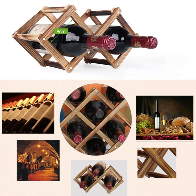 10 Bottles Racks Foldable Wine Stand Wooden Wine Holder Kitchen Bar Display Shelf, 10 Bottles – Durable Build, Easy to Use