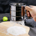 Manual Mesh Flour Sugar Powder Stainless Steel Hand Sifter Sieve Cup Baking Tool, Stainless Steel Stainless Steel