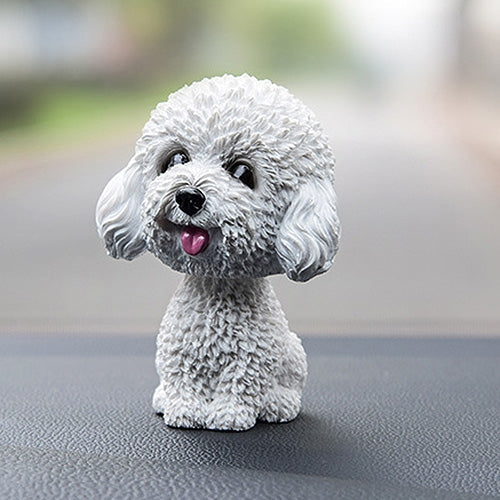 Shaking Head Dog Car Ornaments Resins Lovely Cartoon Dog New Year Gifts with Double-sided Adhesive Tape, Bulldog Cartoon Dog, Husky Dog Cartoon Dog, Corgi Dog Cartoon Dog, White Teddy Cartoon Dog, Brown Teddy Cartoon Dog, Yellow Teddy Cartoon Dog... –... White Teddy Cartoon Dog White Teddy Cartoon Dog