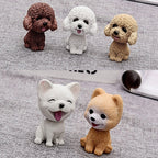 Shaking Head Dog Car Ornaments Resins Lovely Cartoon Dog New Year Gifts with Double-sided Adhesive Tape, Bulldog Cartoon Dog, Husky Dog Cartoon Dog, Corgi Dog Cartoon Dog, White Teddy Cartoon Dog, Brown Teddy Cartoon Dog, Yellow Teddy Cartoon Dog      ...