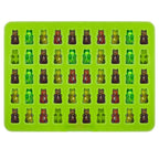 2 PCS 50 Holes Small Bear Chocolate Tray Silicone Mold Cookie Mold Candy Mold, Random Color Delivery, Size: 19*13.7*1cm, 50-Grid