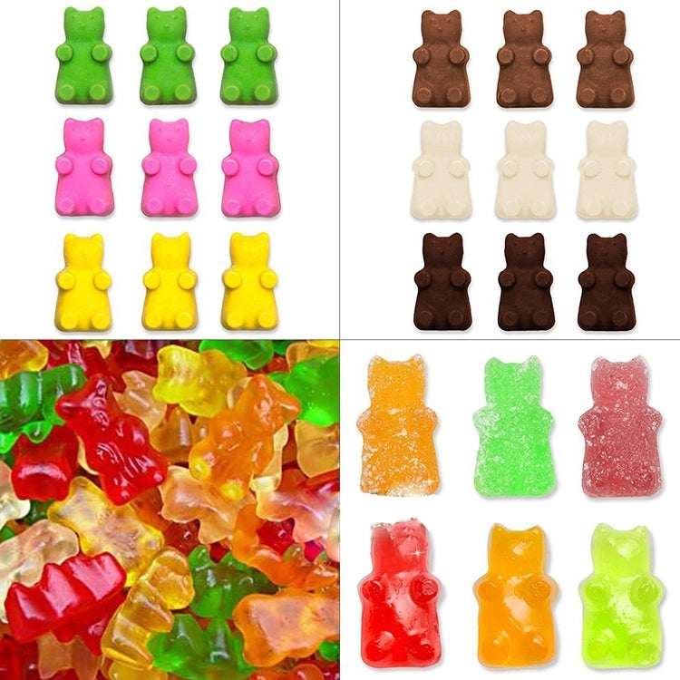2 PCS 50 Holes Small Bear Chocolate Tray Silicone Mold Cookie Mold Candy Mold, Random Color Delivery, Size: 19*13.7*1cm, 50-Grid
