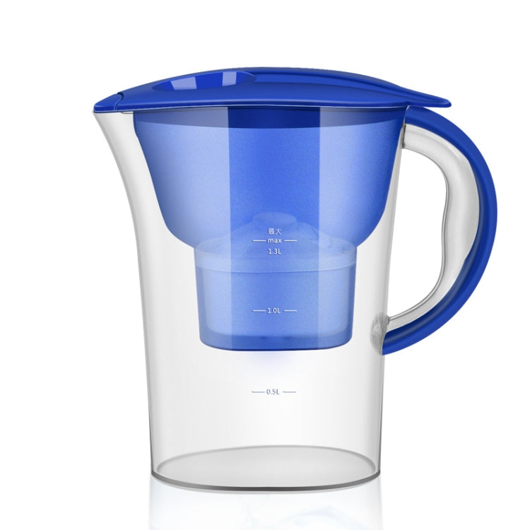 1.3L Portable Home Kitchen Activated Carbon Filter Cold Water Bottle, 1.3L (Blue)