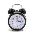 Fashion Mute Metal Alarm Clock with Night Light, Size: 12*8.5cm Black