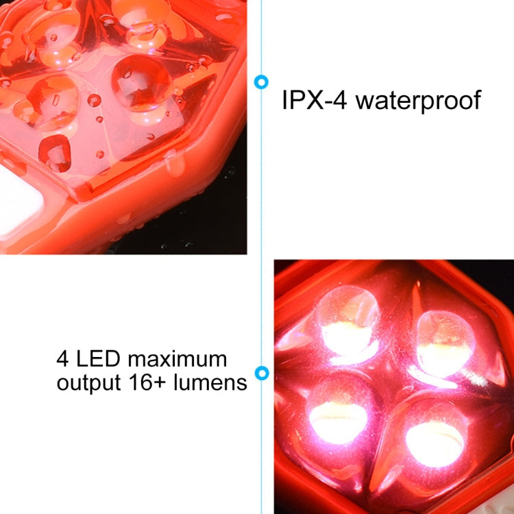 Multifunctional Outdoor Bicycling Running Warning Light Bicycle Taillight LED Back Clip Light, LED Back Clip Light(Red)
