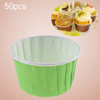 50pcs / Pack Round Lamination Cake Cup Muffin Cases Chocolate Cupcake Liner Baking Cup, Size: 5 x 3.8 x 3cm, 5 x 3.8 x 3cm 5 x 3.8 x 3cm Green