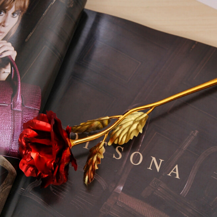 24K Golden Foil Plated Decoration Rose Artificial Flower, Random Color Delivery, 24K Golden Foil Plated 24K Golden Foil Plated