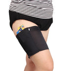 Women Solid Color Silicone Antiskid Non-slip Thigh Sock Anti Chafing Elastic Bands with Card Mobile Phone Bag, Size: 60-68cm, Size: 60-68cm – Non-slip