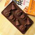 2 PCS Christmas Tree Santa Claus Chocolate Dessert Pastry Kitchen Baking Silicone Ice Lattice Mold, Santa Claus Santa Claus