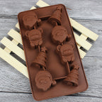 2 PCS Christmas Tree Santa Claus Chocolate Dessert Pastry Kitchen Baking Silicone Ice Lattice Mold, Santa Claus